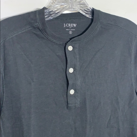 J Crew 3 Button Black long sleeve layer t-shirt women’s size small - Picture 2 of 6